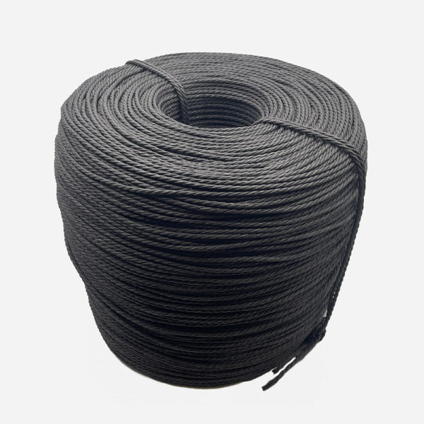 Cordón papel tipo Nórdico color Negro 4-mm. Bobina 8 kilogramos. - Natkits