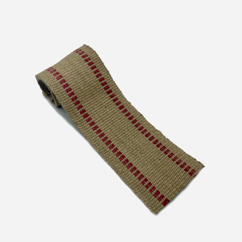 Metro lineal de Cincha de Yute Natural-rojo 9 mm