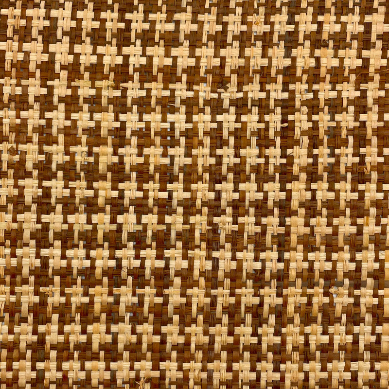 Linear meter of Brown Houndstooth Raffia Fabric, width 120 cm.