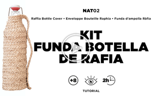 NAT02 — Funda de botella de Raffia — Tutorial completo