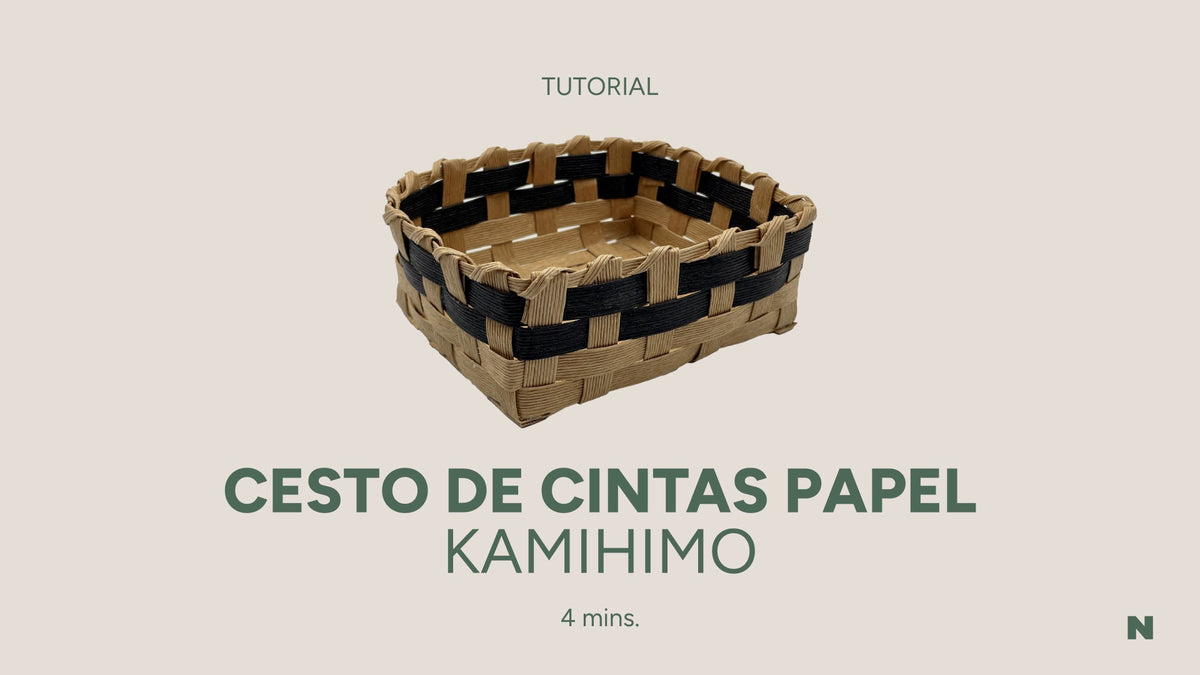 CÓMO HACER UN CESTO DE CINTAS DE PAPEL TIPO KAMIHIMO - Tutorial corto Natkits