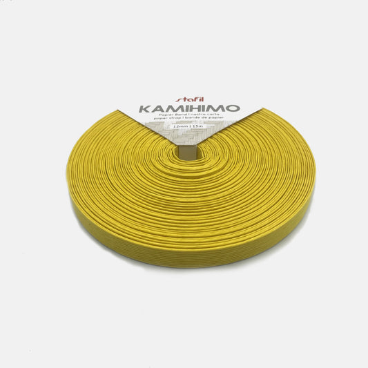 Cinta de papel color amarillo ancho 12 mm Bobina  de 15 mts. - Natkits