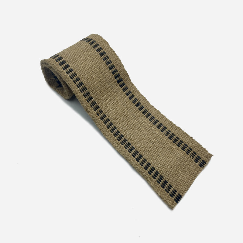 Metro lineal de Cincha de Yute Natural-negro 9 mm