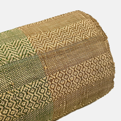 Raffia fabric Rhombus-Zigzag warp green-brown Width 95 CM