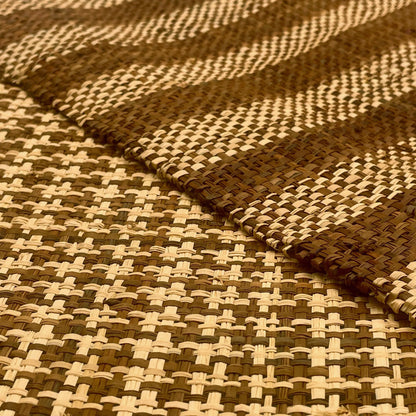 Linear meter of Brown Striped Raffia Fabric width 120 cm.